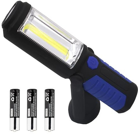 Vagocom LED Magnetic Inspection Lamp Torch,Battery Powered Worklight Bright Hand Held Flashlight Trouble Light for Mechanic Tool,Camping,Grill,BBQ,Emergency,Automotive,Dad Him Gift(Batteries Included)