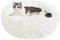 Panier Chien et Chat Moelleux Rond - Coussin Chat et Chien Anti Stress Apaisant en Peluche, Donut Lit Confortable Lavable pour Chat Chien Petit Moyen Taille (M, Blanc)