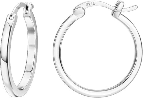 Dochais Gold Hoop Ohrringe für Frauen 14K Echtgold vergoldet Reifen mit 925 Sterling Silber Post Silver 20mm