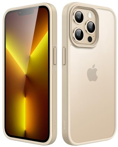 JETech Matte Case for iPhone 13 Pro 6.1-Inch, Shockproof Military Grade Drop Protection, Frosted Translucent Back Phone Cover, Anti-Fingerprint (Light Gold)