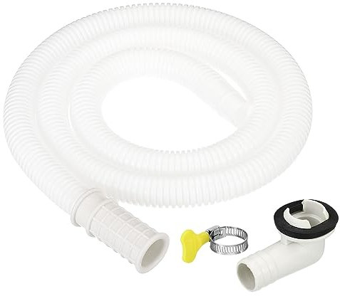 PATIKIL 3.3 Pies Aire Acondicionador Drenaje Manguera Kit, Universal Drenaje Conector MangueraAbrazadera Conector 8 para Mini-Split Ventana AC Unidad Lavavajillas Grifo, Blanco
