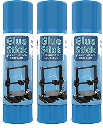 KOCAN Kleber für 3D-Druckerbetten,3D-Drucker Klebestifte PVP Feste Klebestifte Ungiftig Waschbar für Hot Bed Platform Glasplatte Einfaches Entfernen 3PCS