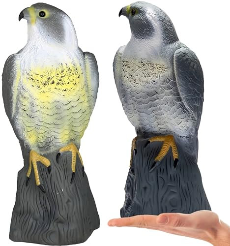 Retoo Vogelabwehrmittel, Vogelabwehr, Falken, Falkengarten, Gefälschte Vogel, Gartenschutz, Schädlingsabwehr, Greifvogel, Raubvogel Attrappe, Natürliche Schädlingsbekämpfung, Kunststoff, 40 x 17,5 cm