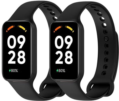2 Pezzi Cinturino per Xiaomi Mi Band 8 Active, Cinturini Silicone Morbido Braccialetto di Ricambio per Compatibile con Mi Band 8 Active Orologio