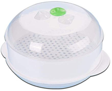 Piroscafo a microonde, cumer per verdure a microonde 8,4x7,1x4,7 pollici con piroscafo di riso a microonde a microonde PP di grado alimentare trasparente con manico per cottura a vapore, piroscafo