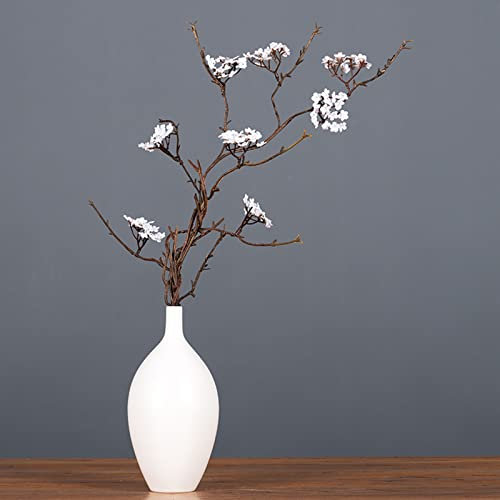 Liuyoyo Ramas de Flor de Cerezo sin Florero, Rama de Flores Artificiales, Tallo de árbol de Flor de Cerezo de 34 Pulgadas de Largo, Arreglo de Flores de Ciruelo Falso para Boda,(Blanco-1 Pieza)