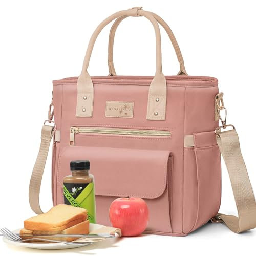 Hihealer Deluxe Lunch Tasche Damen mit Seltenem Blumenmuster - Große Auslaufsichere Isolierte Kühltasche mit Mehreren Taschen für Arbeit/Picknick