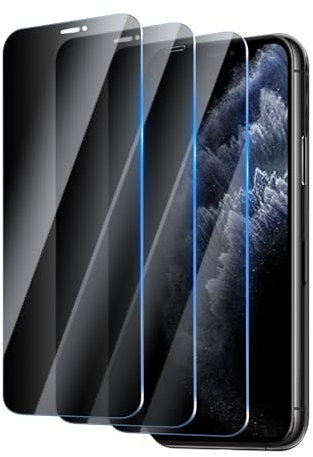 YUXINDZ 3 Pièces Verre Trempé Anti-Espion pour iPhone 11 Pro/X/Xs 5,8 Pouces, Film Protection d'Écran Contre les Rayures, Sans Bulles, Dureté 9H Glass