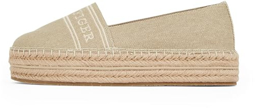 Tommy Hilfiger Damen Espadrilles Denim Platform mit Plateau, Beige (Horseradish), 36