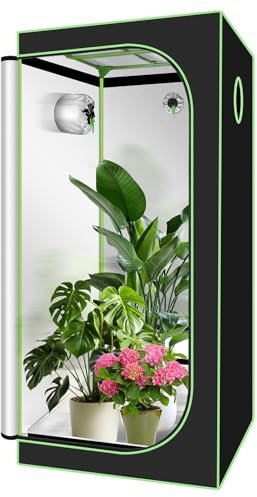 Ollewiellan Growzelt 80x80x180CM Grow Tent, 600D Oxford Grow Zelt Growschrank für Homegrow, Indoor Anbauzelt Lichtdicht und Wasserdicht, für Hydrokulturen-Anbausystem in Innenräumen
