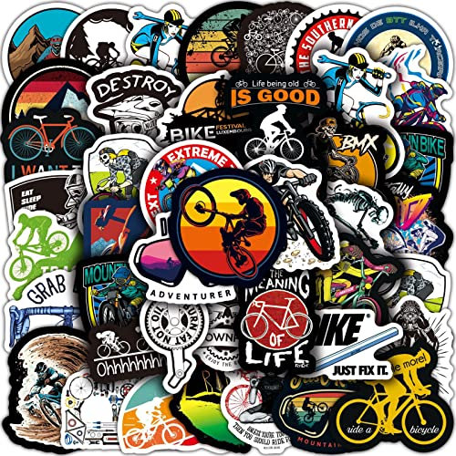 RGBEE Wasserfeste Aufkleber 100 Stück, Mountainbike Sticker Set für Laptop, Koffer, Helm, Motorrad, Skateboard, Snowboard, Auto, Fahrrad, Computer, MTB Aufkleber Decals für Teenager und Erwachsene