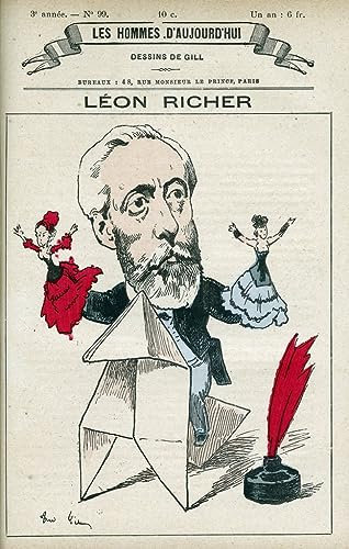 WACTWJNA Berühmt Leinwand Malerei Poster Wandkunst Leinwanddrucke Porträt von Leon Richer von Andre Gill Moderne Kunst Wandbild für Flurdekoration 60x90cm