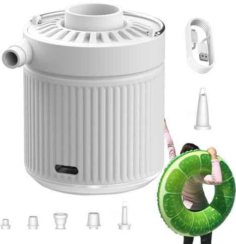 Electric Air Pump,Quick-Fill Inflator Deflator Pump with Light | Inflate Deflate Air Mattress Pump with 6 Nozzles For Air Mattress, Bed, Pool Floats, Raft