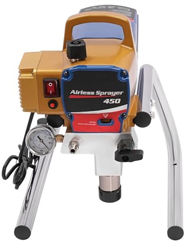 High Pressure Airless Paint Sprayer Machine Wall Commercial Electric Interior Air Spray Gun Free Standing 10M Hose for interior exterior paints latex paints oil-based paints etc 1500W 220V 2.2L/Min