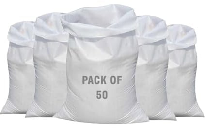 TGL PACKAGING 50 PCS Heavy Duty 50x75cm Woven Rubble Sacks | Extra Strong Polypropylene Builders Bags | Garden Waste Bags | Reusable Sacks for Construction, Yard Waste, Rubbish Removal