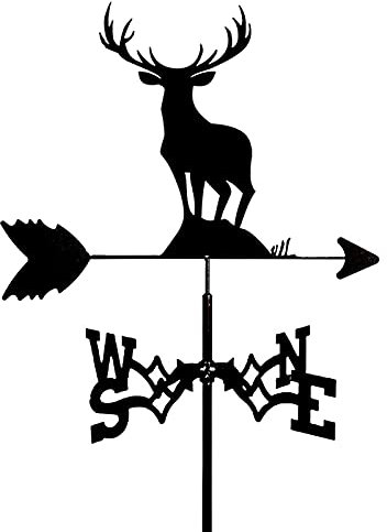 Retro Rahmen Wetterfahne Edelstahl Wetterfahne mit Montagehalterung Windrichtungsanzeiger Windfahne Wetterhahn Tierfiguren Design Ornamente Elch