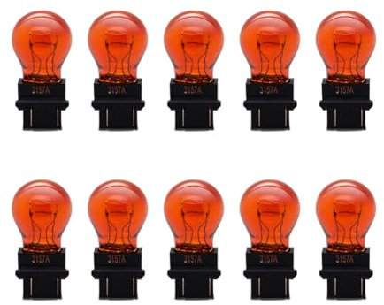 SOFOC-3157A Halogen-Glühbirnen für Auto-Blinker Park-/Seitenmarkierungsleuchten Brems-/Rückfahrlicht Hoch-/Abblendlicht 12V 21W Amber Gelb 10pcs.