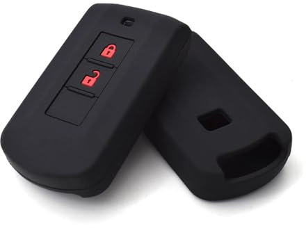 XEBRAD 2 Buttons Car Silicone Remote Key Case Fob Shell Cover, for Mitsubishi, L200 ASX Outlander, Eclipse Cross, Pajero Sport, Lancer car key shell