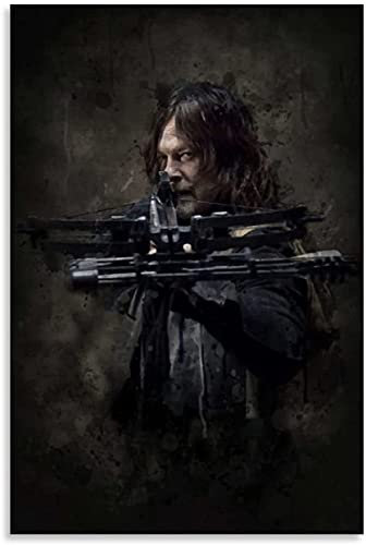 TMXON 5D-Diamant-Malset für Erwachsene und Kinder, Daryl Dixon Walking Dead-Poster-Gemälde, DIY-Diamant-Malerei, Kristall-Strass-Diamant-Stickerei-Gemälde, 50 x 60 cm