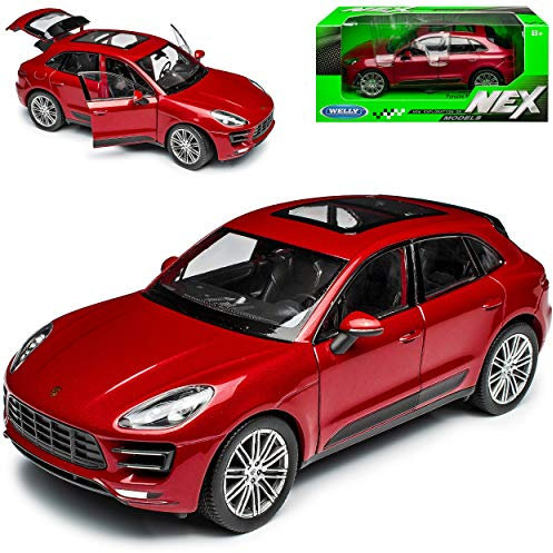 Welly Porsche Macan Turbo Rot Metallic Ab 2014 1/24 Modell Auto