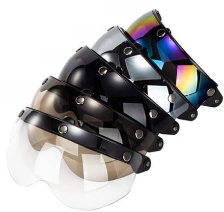 Universal 3 Snap R Helmet Windproof S Half Face Motorcycle Hel Visor 3 Snap R Helmet Visor Just Stylish Your The Complying with It Prioritizes Japanese This Standards EU (Silver)