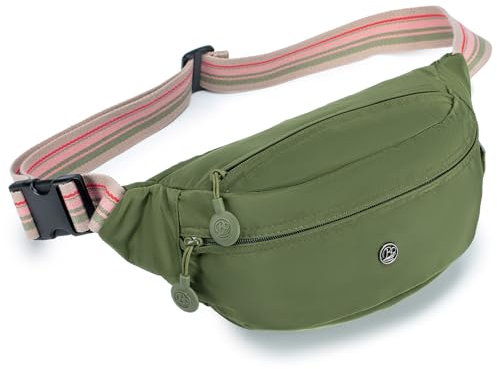 BAGROUPS Wasserdicht Hüfttasche Bauchtasche Damen Gürteltasche für Outdoor Reisen Sport Wandern Joggen Hundespaziergänge, Grün