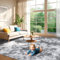 ZRSDIXKI Hochflor Teppich Grau Teppichs Wohnzimmer 200x300CM, Shaggy Waschbarer Teppich,Waschbar Anti-Rutsch Extra Große Carpet die für Wohnzimmer,Kinderzimmer,Schlafzimmer