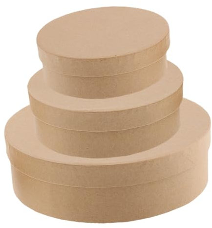 Lurrose 1 Satz Runder Karton Kaninchen- Aufkleber Rotlicht Band Keksdosen DIY Papierbox Geschenkverpackung Papierschachtel Teeboxen Papierkekskoffer Pralinenpapierbehälter Khaki 3st