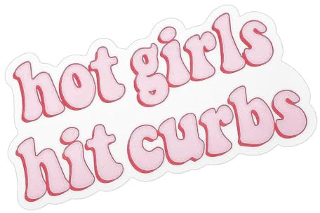 Funny Car Stickers Hot Girls Hit Curbs, Pink Fashionable Bumper Stickers for Cars, for Trucks Skateboard Automotive Window Laptop Suitcase (10 * 4.6cm)