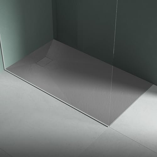 Piatto doccia in resina 70x160 cm effetto pietra colore grigio CUBA