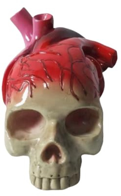 Jrudjsnhhty Skull Heart Desk Top Decoration Skull Heart Halloween Decoration Party Birthday Ornament for Family and Kids