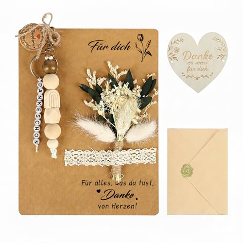 JIANGWON Dankeschön Geschenke Set – Kleines Danke Geschenk, Handgemachtes Geschenk Dankeschön für Frauen, Beste Freundin, Lieblingsmensch, Hochzeit, Trauzeugin (Regenbogen)