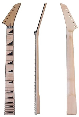 Kanada-Ahorn, 6-saitiger E-Gitarrenhals, Holz-Gitarrenhals, matt, 24 Bünde, goldfarben, Sattelschloss, 57 mm Absatzbreite mit Trust Rod(Model 1)