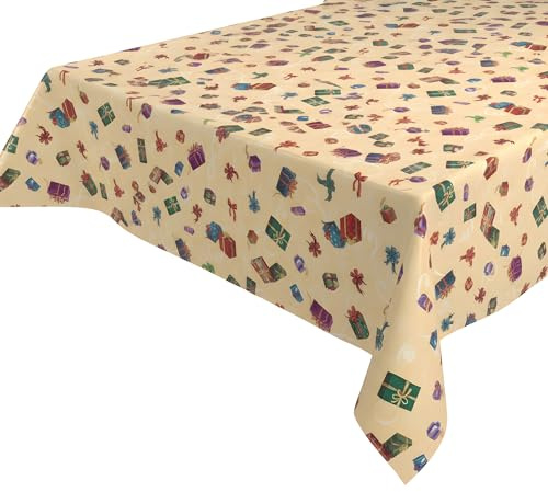 Wachstuchtischdecke abwischbar Tischdecke RUND ECKIG, Weihnachten Motiv und Größe wählbar (Eckig 140x220 cm
