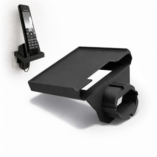 Plugee Telefonhalter für Steckdose, kompatibel mit Fritz!Fon X6, C5, M3, Gigaset AS690, A690, Comfort 500, Telekom Speedphone 12, Panasonic KX-TGC 422 GB, werkzeuglose Montage, 1 Stück