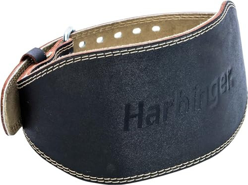 Harbinger 28520 Gürtel für Gewichtheber 6 Zoll Leather Belt, Black, M