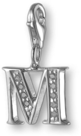 Melina Damen-Charm Anhänger Buchstabe M Zirkonia 925 Sterling Silber 1800809
