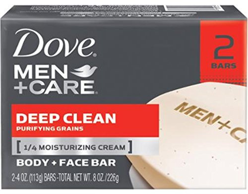 Deep Clean Body and Face Bar by Dove for Men-2 x 4 oz Soap