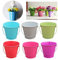 Dproptel 2-in-1 Portable Flower Pots + Sand bucket, Iron Hanging Flower Pots, Balcony Garden Pots Wall Planters Metal Bucket Flower Holders with Detachable Hooks - 8 Colors Set