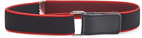 Ladeheid Kinder Gürtel Ohne Schnalle Elastischer Kindergürtel für Jungen und Mädchen 0-15 Jahre 32-90 cm P15 (Schwarz/Rot, 1-6 Jahre)