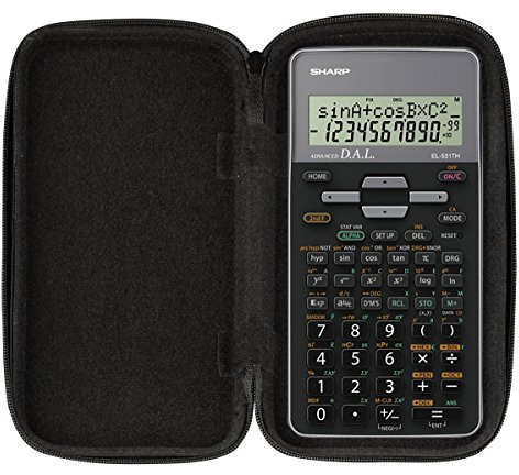 CalcCase Original Schutztasche Schutzhülle für Taschenrechner Sharp EL-531TH GY, robuste + schmutzabweisende Oberfläche, edle Schützhülle mit Reißverschluss