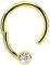 Piercing Ring BCR Gold, Clicker 1,2 x 8 mm mit 3 mm Steinkugel in klar