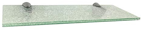 Wandregal Crash Glas 60x30 cm mit Cliphalterung Maxi silbermatt / 2 Regale