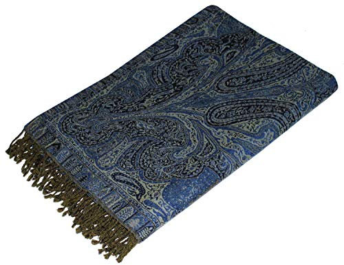 Lorenzo Cana Luxus Wolldecke Jacquard gewebt aus feinster Wolle vom Merino Lamm Paisley Wohndecke Decke Wolle Sofadecke Kuscheldecke 140 cm x 200 cm - 9626277