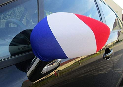 AZ FLAG - Lot de 2 Drapeau de Rétroviseur France - Pack de 2 Drapeaux Français Pour Voiture - Taille Unique