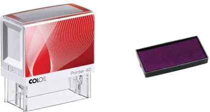 Personalisierbarer Stempel, 5 Zeilen, Colop Printer 40, 59 x 23 mm, für Adresse und soziale Zwecke, Violett
