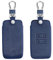kwmobile Key Cover Compatible with Renault 4 Button Car Key Smart Key (only Keyless Go) - Faux Leather Car Key Fob Protector - Dark Blue
