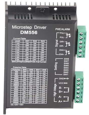 Ejoyous DM556 Schrittmotortreiber Schrittmotor Treiber Digitaler Stepper Treiber für Automatische Verpackungsmaschine Spender Graviermaschine mit 42/57 Schrittmotoren