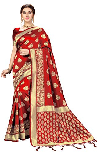 Nivah Fashion Women's Banarasi Art Silk Saree with Blouse Piece
