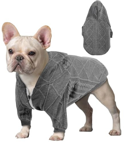 meioro Sweater für Hunde Kapuzenpullis für Haustier Warme Hundekleidung Einfarbiger Hundepullover Winter Warm Puppy French Bulldog Mops